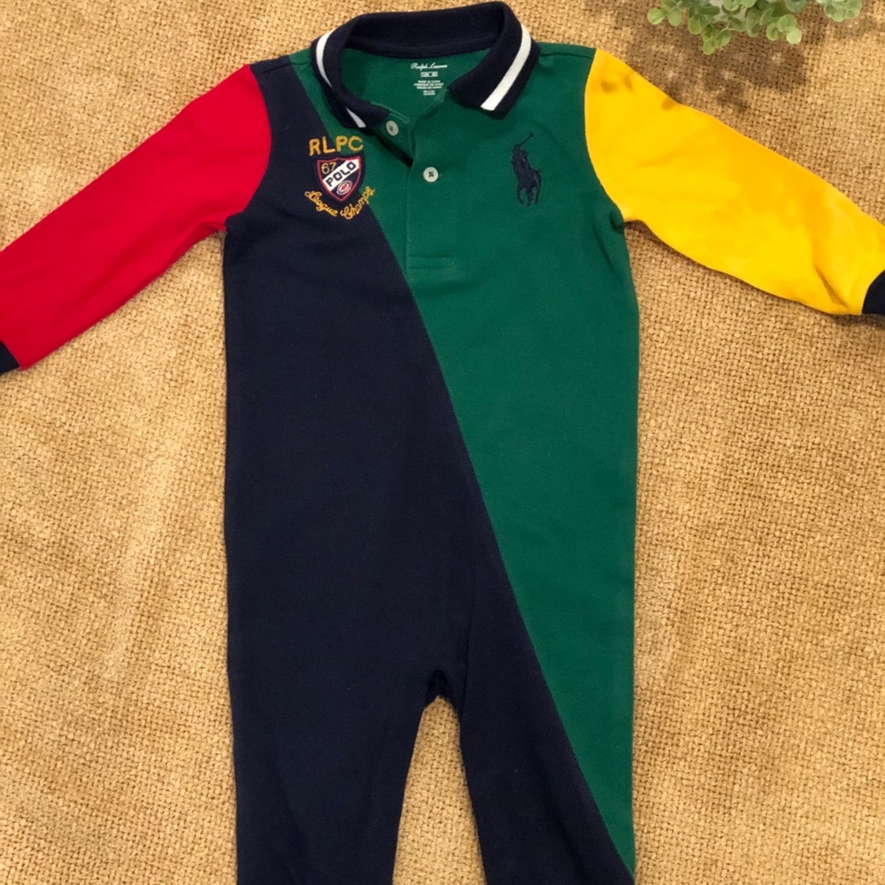 RALPH LAUREN BABY ROMPER COLORBLOCK